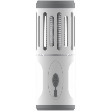 Lámpara recargable portátil LED con una trampa para insectos LED/6W/1800 mAh IPX4 blanco/gris