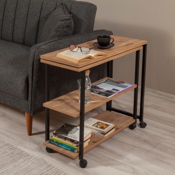Mesa auxiliar MELIN 63x70 cm marrón/negro